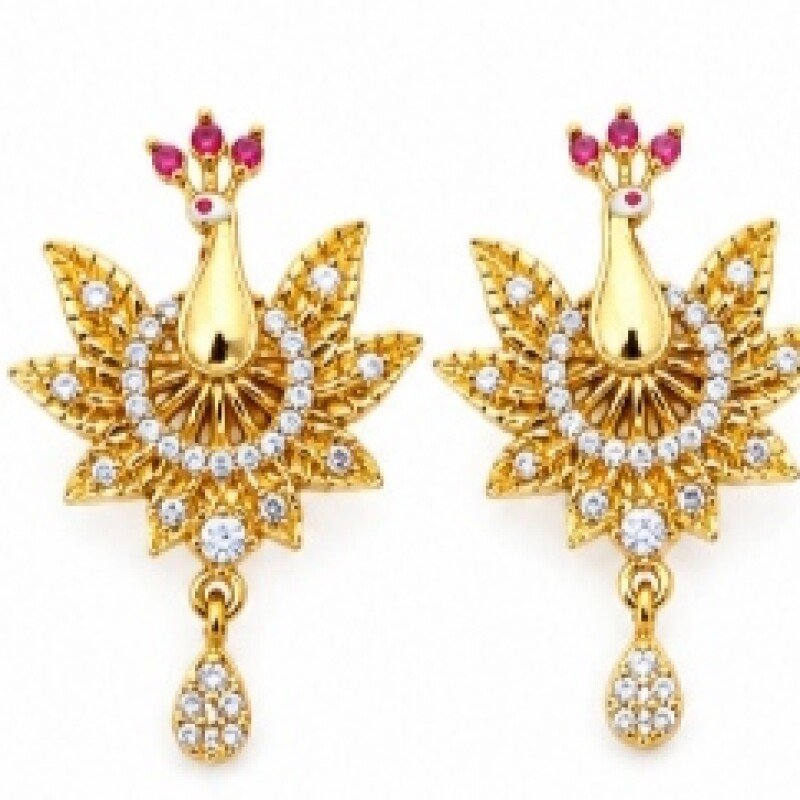 GPS PEACOCK DESING EARRINGS