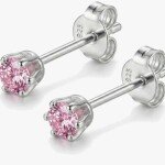 rose stone silver studs