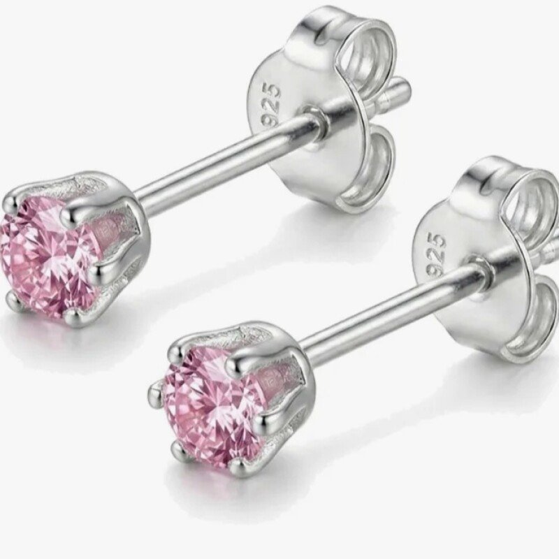 rose stone silver studs