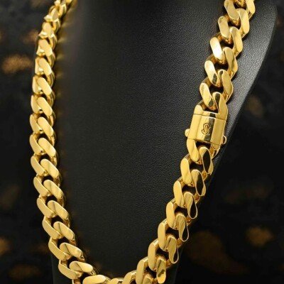 Men's Gold Plated Silver Chain (GPS Design)