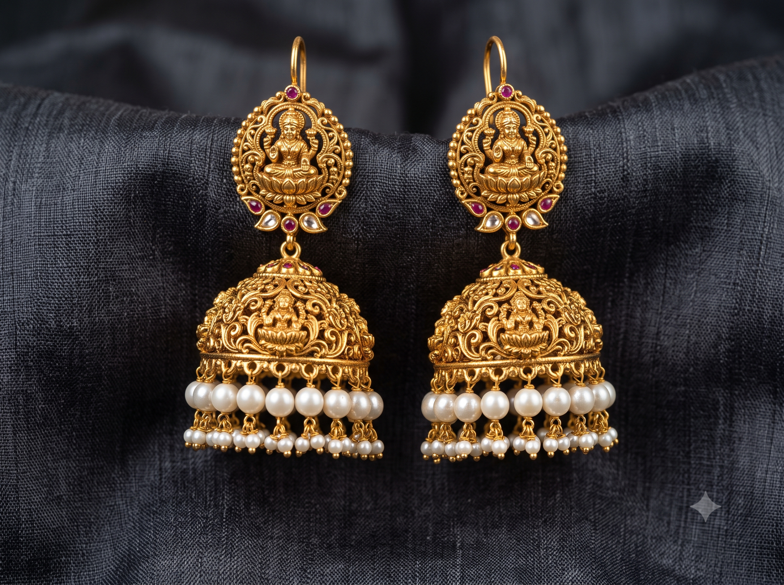 Gold earrings designs at Shivaani Jewellers