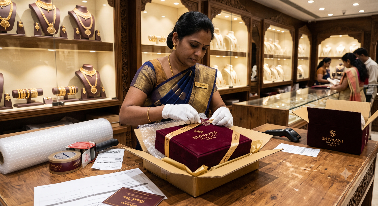 Secure jewellery delivery packaging at Shivaani Jewellers