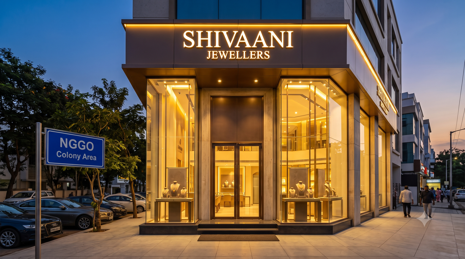 Shivaani Jewellers gold jewellery showroom in NGGO Colony, Coimbatore