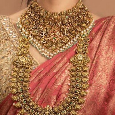22KT 916 Hallmarked Gold Bridal Necklace Set for Wedding