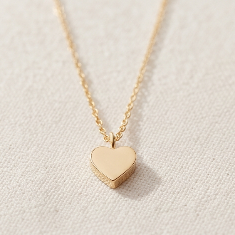 Gold heart pendant neck chain