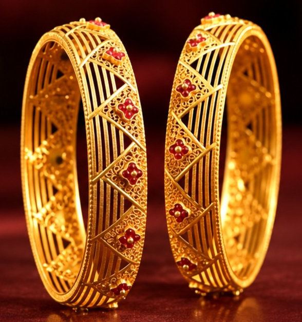 Gold bangles design collection at Shivaani Jewellers