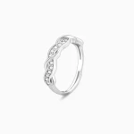 Silver Zircon Winding Wave Ring