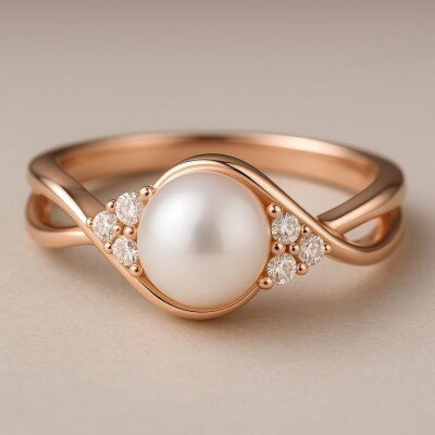 916 Hallmarked Gold Pearl Ring for Women (GPS Design)