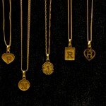 Gold initial pendant necklaces