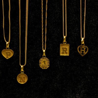 Gold initial pendant necklaces